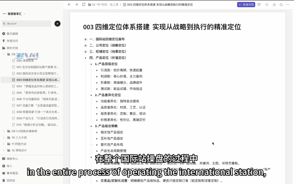 2026苗苗国际站全体系运营实战课 定位选品供应链流量运营全攻略-课库课堂