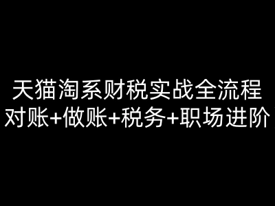 淘系电商财税实战全流程教程 对账做账税务申报毛利分析一站式实操课跨境课程-外贸教程-精品网课-电商运营课库课堂
