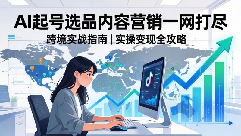2026TikTok 跨境运营实操课 AI 起号选品剪辑回款全攻略跨境课程-外贸教程-精品网课-电商运营课库课堂