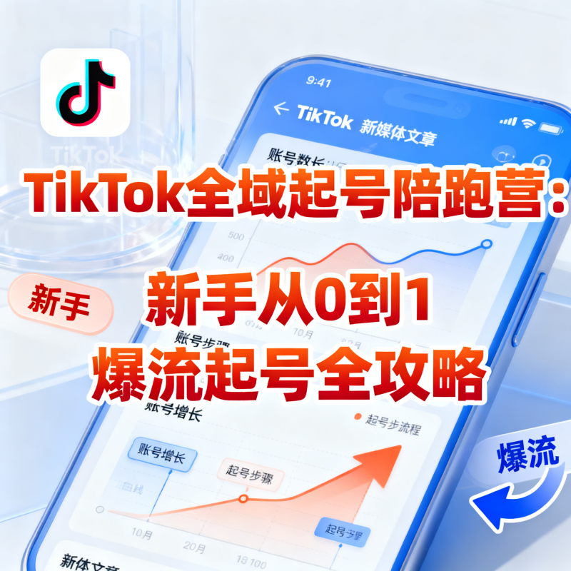 TikTok全域起号陪跑营：新手0基础从0到1爆流起号变现全攻略跨境课程-外贸教程-精品网课-电商运营课库课堂