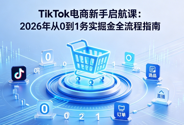 TikTok 电商新手启航课:2026 年从 0 到 1 务实掘金全流程指南 - 课库课堂跨境课程-外贸教程-精品网课-电商运营课库课堂