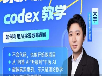 Codex+ 完整实操教程 -插件自动化 RAG 知识库智能体开发全套课程跨境课程-外贸教程-精品网课-电商运营课库课堂