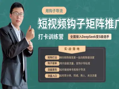 多平台短视频矩阵流量实战课｜关键词排名 AI 文案创作私域导流全套教程跨境课程-外贸教程-精品网课-电商运营课库课堂