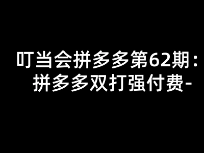 拼多多双打强付费实战教程｜成本推 + 全店托管双计划联动爆款起店运营课程 - 课库课堂跨境课程-外贸教程-精品网课-电商运营课库课堂