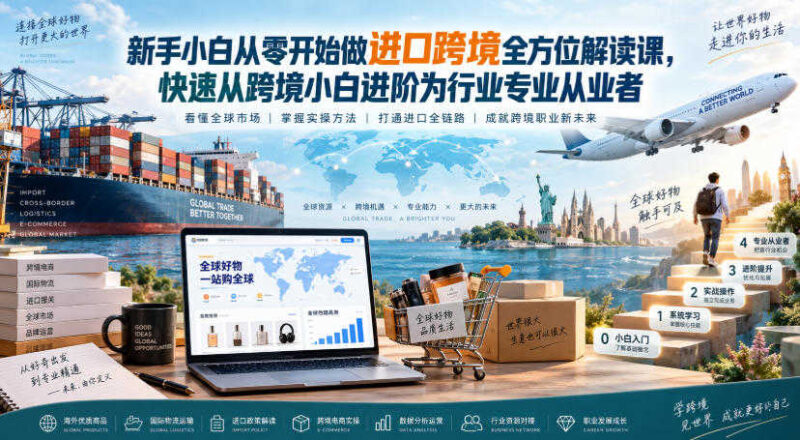 2026 新手小白从零开始做进口跨境实战课程 跨境电商进口合规运营全套教程 - 课库课堂跨境课程-外贸教程-精品网课-电商运营课库课堂