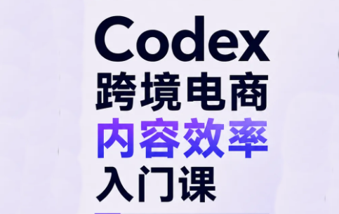 Codex 跨境电商内容效率入门课 ——AI 驱动的高效内容创作实战指南跨境课程-外贸教程-精品网课-电商运营课库课堂