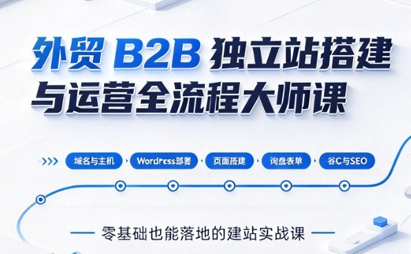 外贸 B2B 独立站搭建与运营全流程大师课跨境课程-外贸教程-精品网课-电商运营课库课堂