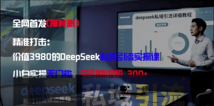 精准打击：价值3980的DeepSeek私域引流实操课，小白实操无门槛，日引精准粉300+跨境课程-外贸教程-精品网课-电商运营课库课堂