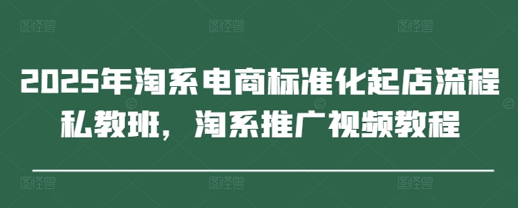 2025年淘系电商标准化起店流程私教班，淘系推广视频教程跨境课程-外贸教程-精品网课-电商运营课库课堂