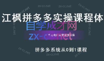 江枫老师·拼多多实操课程跨境课程-外贸教程-精品网课-电商运营课库课堂
